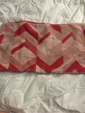 West Elm Pink & Coral Chevron Knit Throw